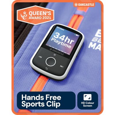 MP3 Player Bluetooth 16GB Clip Sport microSD, Akku, Oakcastle MP250, WIE NEU