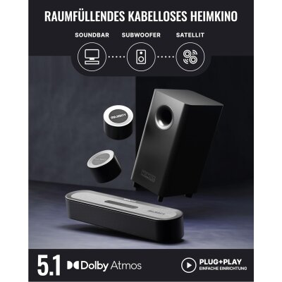 Dolby Atmos Soundbar für TV Geräte,Majority Bowfell Halo ATMOS Dolby,HDMI,GEPRÜFT