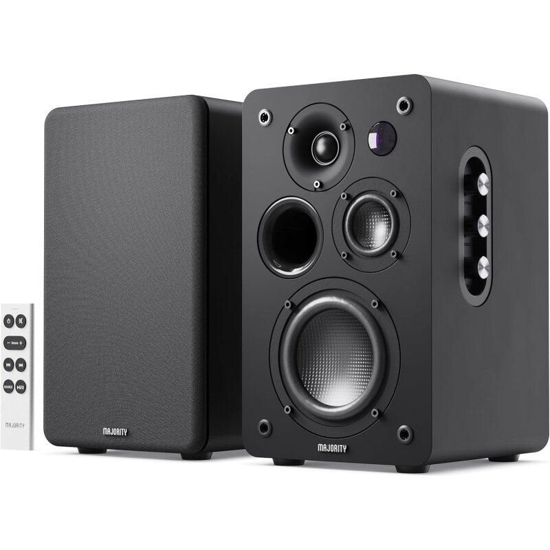 Aktiv Lautsprecher Bluetooth HDMI Phono, Paar Majority D100X Schwarz, WIE NEU