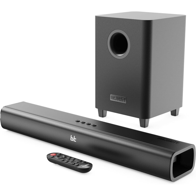 Soundbar Subwoofer 2.1 HDMI ARC Bluetooth USB, Majority NAGA 60 Plus, WIE NEU