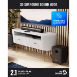 Soundbar Subwoofer 2.1 HDMI ARC Bluetooth USB, Majority NAGA 60 Plus, WIE NEU