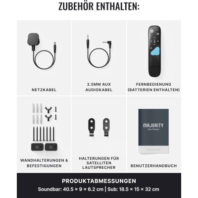 Soundbar Subwoofer 5.1 Surround HDMI ARC Bluetooth – Bowfell Halo Dolby,GEPRÜFT