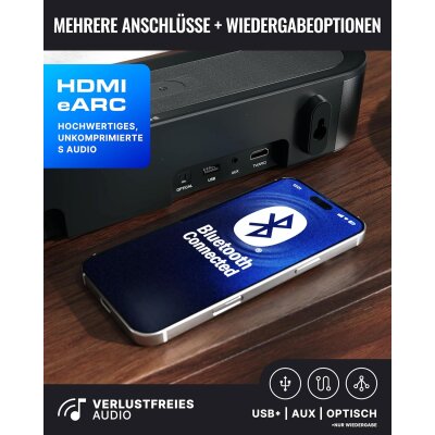 Soundbar Subwoofer 5.1 Surround HDMI ARC Bluetooth – Bowfell Halo Dolby,GEPRÜFT