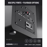 Aktiv Lautsprecher Bluetooth HDMI Phono, Paar Majority D100X Schwarz, GEPRÜFT