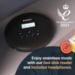 CD Player, Discman, Bluetooth, MP3 | Oakcastle CD100, tragbar, Schwarz, GEPRÜFT