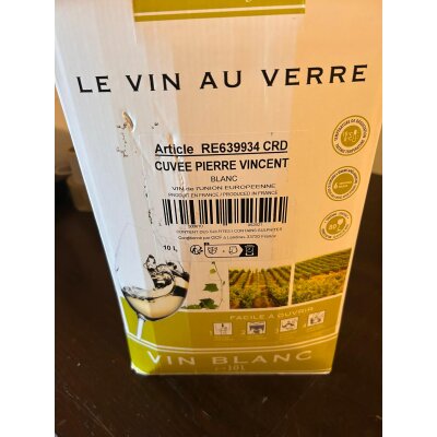 Pierre Vincent Weißwein 10L BIB – Frischer...