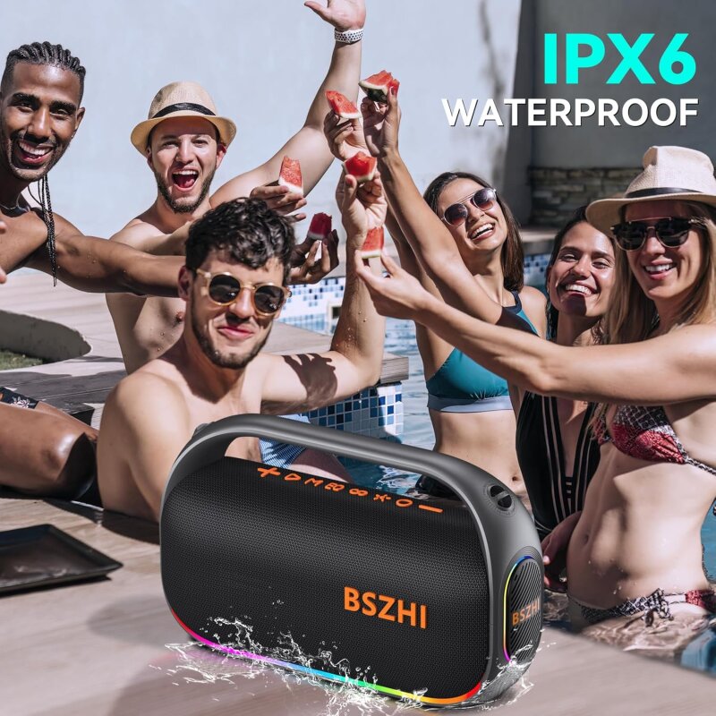 Partybox, Camping, Strand, Bluetooth,IPX6, TWS LED, BSZHI A62, GEPRÜFT - WIE NEU
