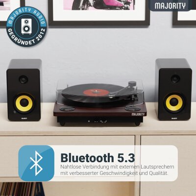 Bluetooth USB Turntable Plattenspieler Majority Moto TOT...