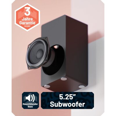 TV Soundbar 2.1 Subwoofer HDMI ARC Bluetooth, Oakcastle SB80 Xtra GEPRÜFT