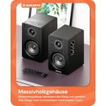 Regal Lautsprecher Aktiv HDMI, BT, Paar Oakcastle BK100 Schwarz WIE NEU
