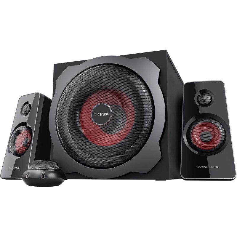 2.1 Gaming Lautsprecher Set Subwoofer 60W RMS PC Speaker Trust GXT 38 DEFEKT