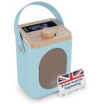 Retro Küchenradio DAB, hellblau, Wecker, Majority Little Shelford, WIE NEU