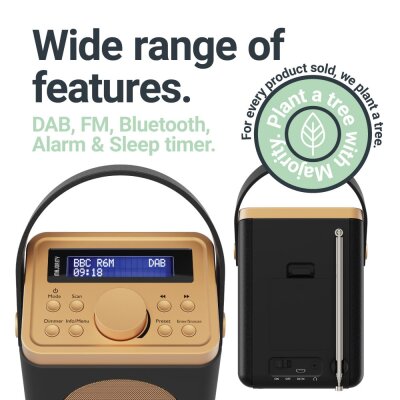 Retro Küchenradio DAB, Wecker, Majority Little Shelford Cream, GEPRÜFT - GUT