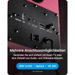 kleine Aktiv PC Lautsprecher 1 Paar BT HDMI USB,Majority D50X Maroon,GEPRÜFT GUT