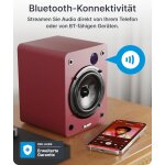 kleine Aktiv PC Lautsprecher 1 Paar BT HDMI USB,Majority D50X Maroon,GEPRÜFT GUT