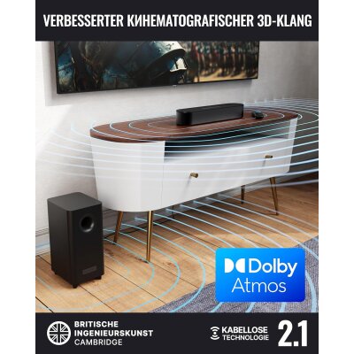 Soundbar Atmos+Wireless Subwoofer 2.1,Majority Bowfell...