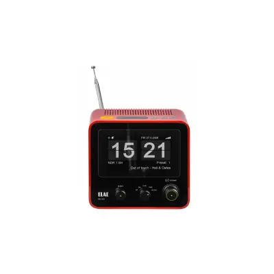 ELAC DAB+ Radiowecker RD 100 Klappzahlen, Bluetooth,18W Flip-Clock, Rot, WIE NEU