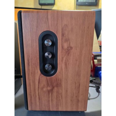 Aktiv Regallautsprecher, Paar,Braun, BT,HDMI, MAJORITY D100,GEPRÜFT - Akzeptabel