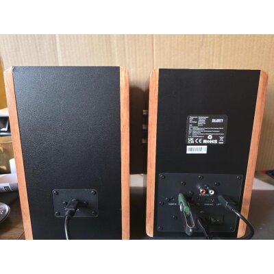 Aktiv Regallautsprecher, Paar,Braun, BT,HDMI, MAJORITY D100,GEPRÜFT - Akzeptabel