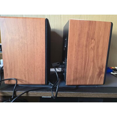 Aktiv Regallautsprecher, Paar,Braun, BT,HDMI, MAJORITY D100,GEPRÜFT - Akzeptabel