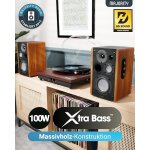 Aktiv Regallautsprecher, Paar,Braun, BT,HDMI, MAJORITY D100,GEPRÜFT - Akzeptabel
